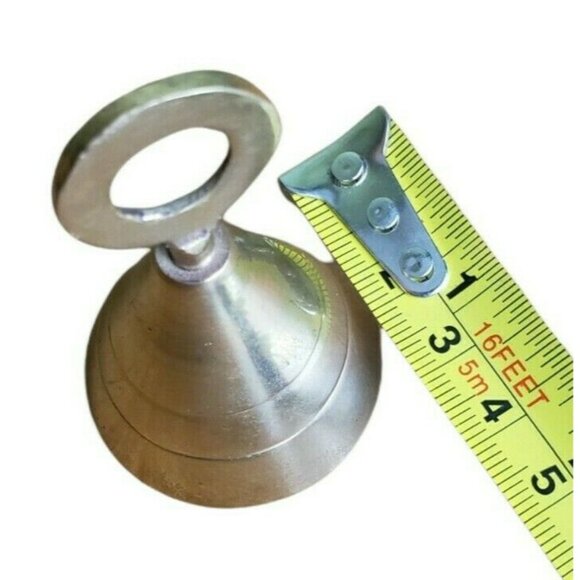 Brass Bell Circular Top Mini Cone Shaped India Home Decor 1.5" Gold Colored - Picture 3 of 6